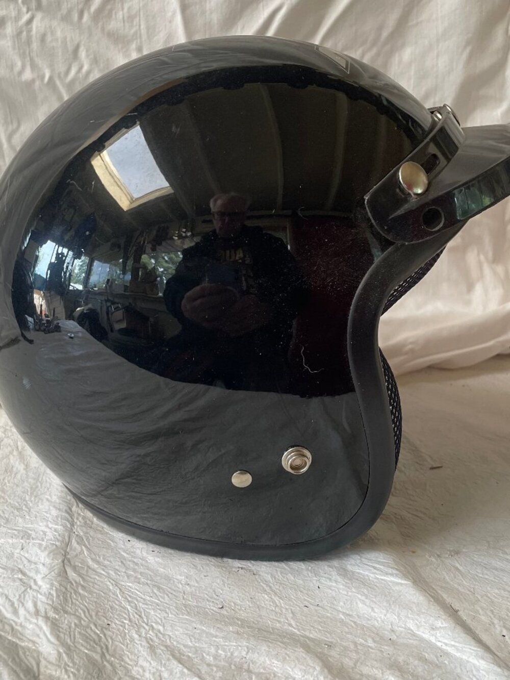 AFX FX-75 Open Face Motorcycle Helmet ~ Black w/ Visor Size Large